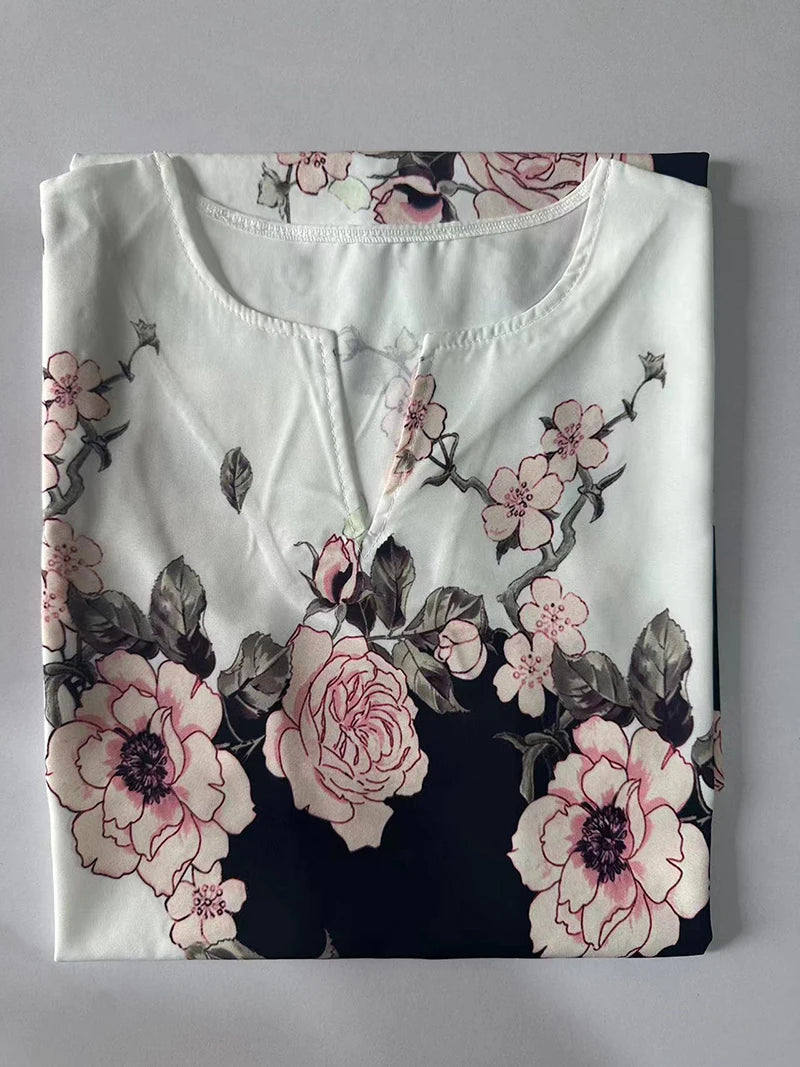 Women's New Dress V-neck Sleeveless Sexy Printed Dress