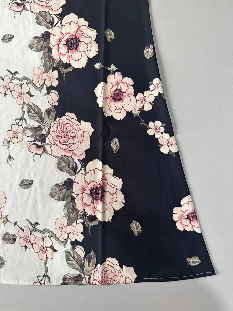 Women's New Dress V-neck Sleeveless Sexy Printed Dress