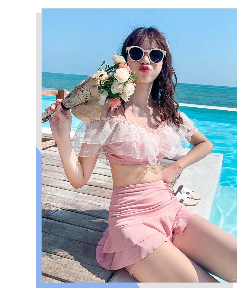 Summer Sexy Cute Bikini Pink Sweet Suit Sexy Bathing Suit