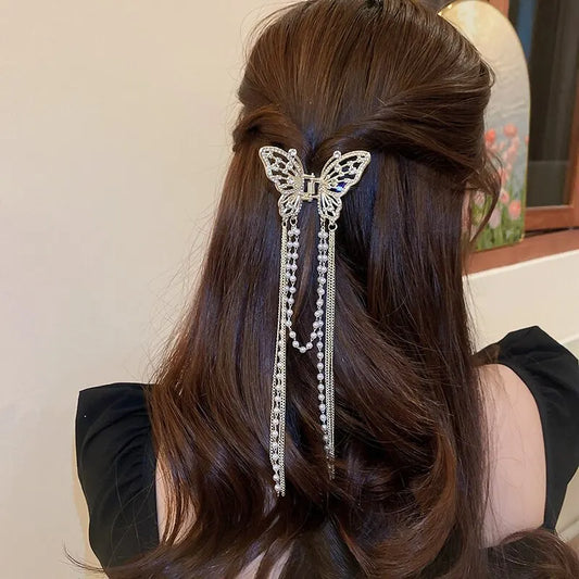 Butterfly Hair Clip With Long Tassel Hair For Women Jewelry